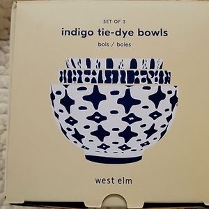 West Elm Indigp tie-dye nesting bowls